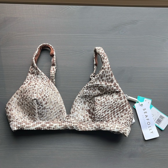 NWT Seafolly Serpentine Triangle Bikini Top - Picture 2 of 8